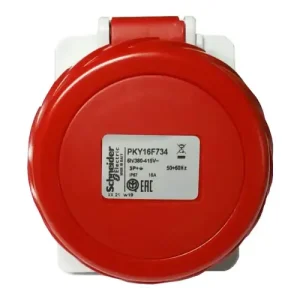 Toma industrial empotrable Schneider 3X16A+T 400V rojo PKY16F734 Alta Calidad