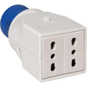 Precio Bajo Adaptador industrial a doméstico Schneider 16A 2 tomas bivalentes PKZA202