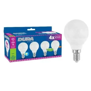 Duralamp Bombilla LED esfera 5W E14 4000K 4 piezas CP45N-4 Devolución Gratuita