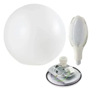 Liquidación Farola Jardin Bola Difusor 40 cm + Base E-27 + Bombilla 50W