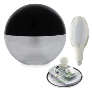 Novedad Difusor Bola farola 45CM Negro-Traslúcido + Base E27 + Bombilla 50W