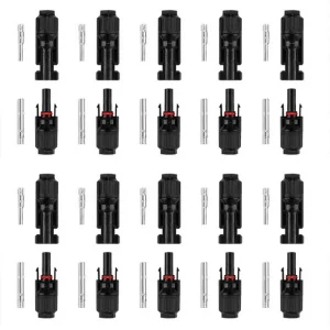 Marca Reconocida Pack 10 Parejas de conectores macho y hembra MC4 1/1 IP68 para Cable de 4-6mm²