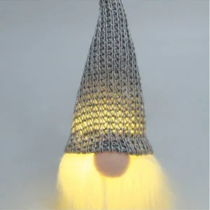 Garantía De Devolución De Dinero Gnomo de navidad LED colgante Gelbin 26cm 2xLR44 Gris