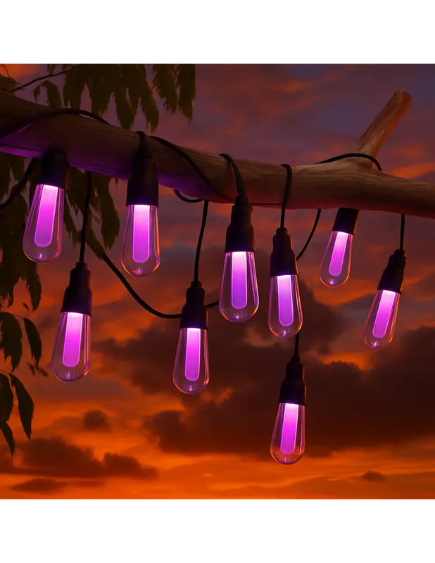 Guirnalda Led Solar de 10 bombillas 8M Exterior IP54 RGBW RGB+W Compra Hoy