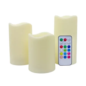 Pack 3 velas decorativas LED RGB 100mm - 120mm - 150mm Barato