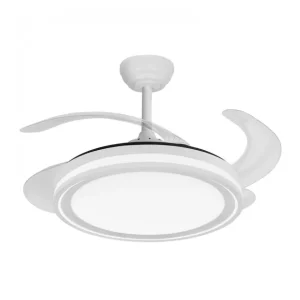 Ventilador Dc Bandido Blanco Led CCT 59w 5900lm 107Ø 4 aspas retractiles 6vel. con mando Precio De Oferta