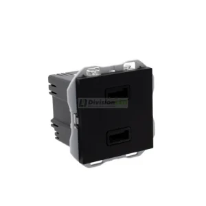 Última Oportunidad SIMON 20000096-098 Cargador USB doble 2,1A tipo A+A negro mate SIMON 270