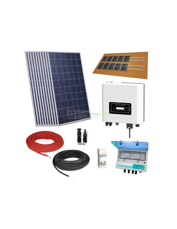 Kit Solar Autoconsumo monofásico 4kW DEYE con cuadro de protección Popular