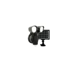 Doble foco solar sensor 4W IP44 negro No Te Lo Pierdas