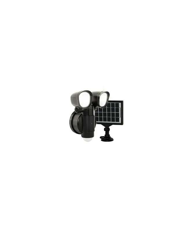 Doble foco solar sensor 4W IP44 negro No Te Lo Pierdas