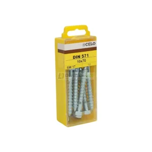 APOLO CELO 41070571 Tornillo tirafondo DIN 571 10x70 zincado 10 uds Marca Reconocida