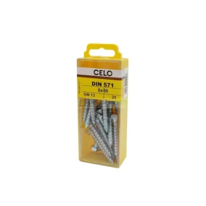 APOLO CELO 4850571 Tornillo tirafondo DIN 571 8x50 zincado 20 uds Garantía De Devolución De Dinero