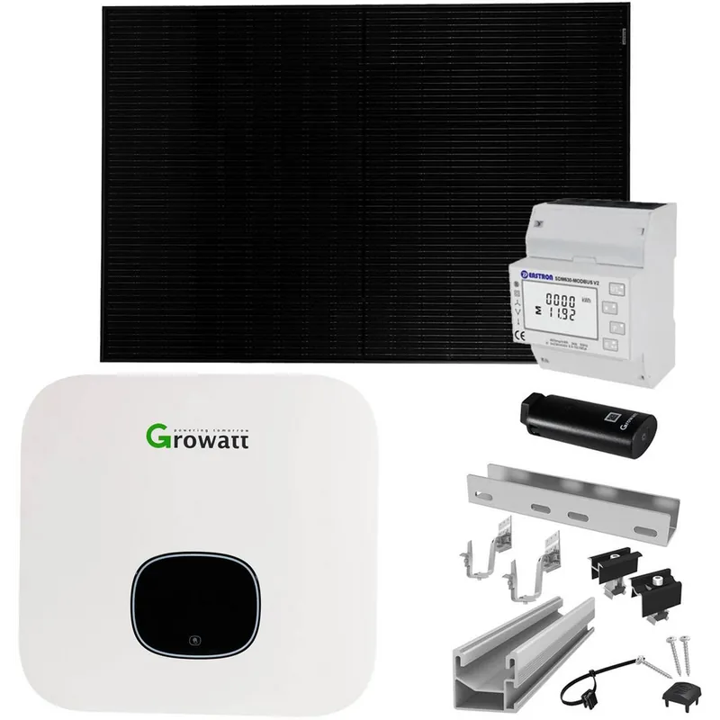 Barato Kit solar 3000 W Growatt inversor MIN3600-XH con paneles solares de doble vidrio sin batería - Suscribirse al boletín