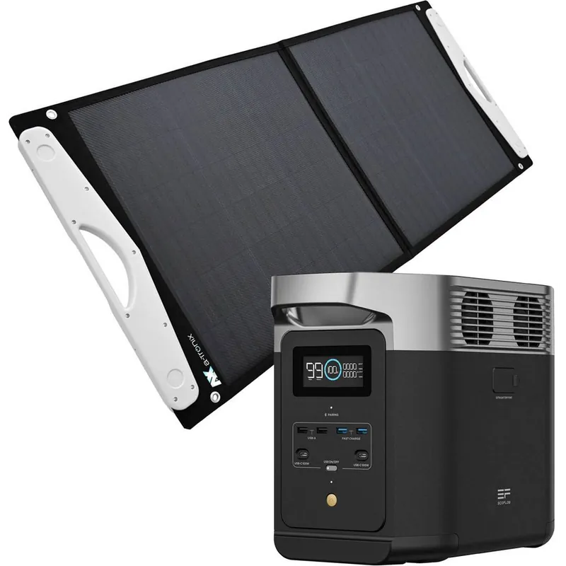 Precio Reducido Kit solar autoinstalable 100W Ecoflow Delta 2 1024Wh con a-TroniX Vario panel solar plegable - Suscribirse al boletín