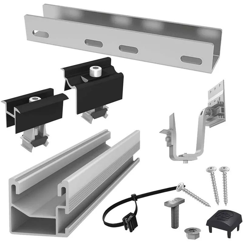 Soporte placas solares K2 Single Rail 4.8 kWP, 12 módulos tejas, horizontal - Suscribirse al boletín Precio De Oferta