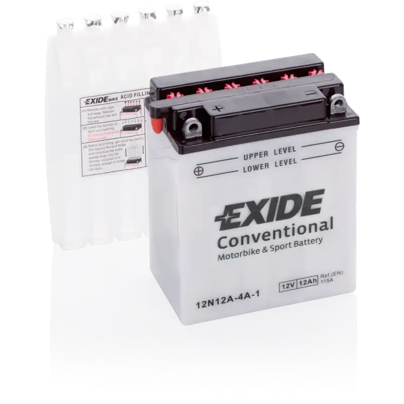 Económico Batería Exide 12N12A-4A-1 Moto 12V Conventional. 12V - 12Ah/115A (EN) (135x80x160mm) - Suscribirse al boletín