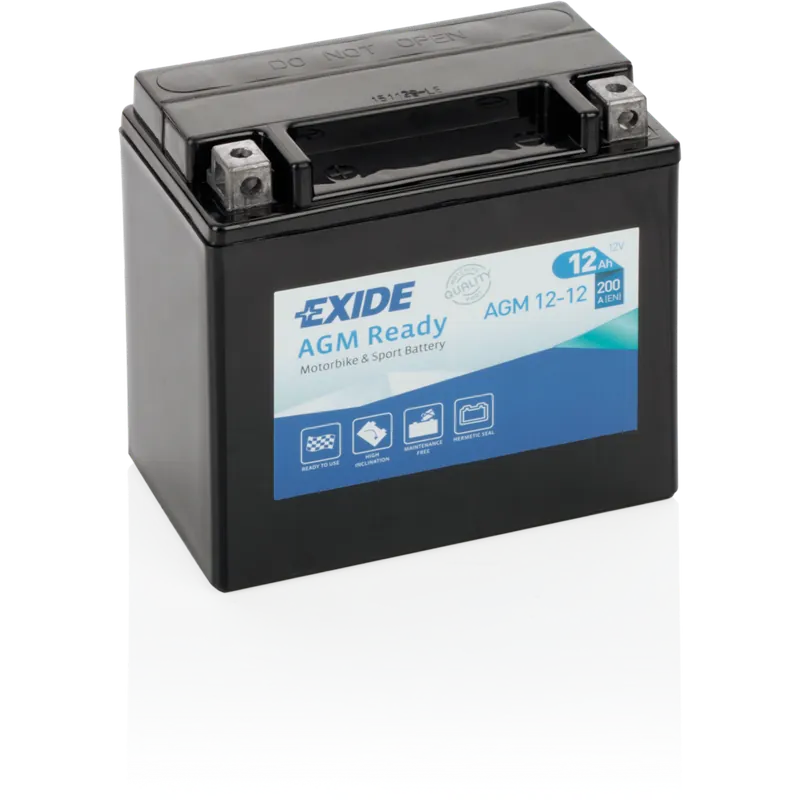 Rebajas Batería Exide AGM12-12 Moto 12V Agm Ready. Tecnología AGM. 12V - 12Ah/200A (EN) (150x90x145mm) - Suscribirse al boletín