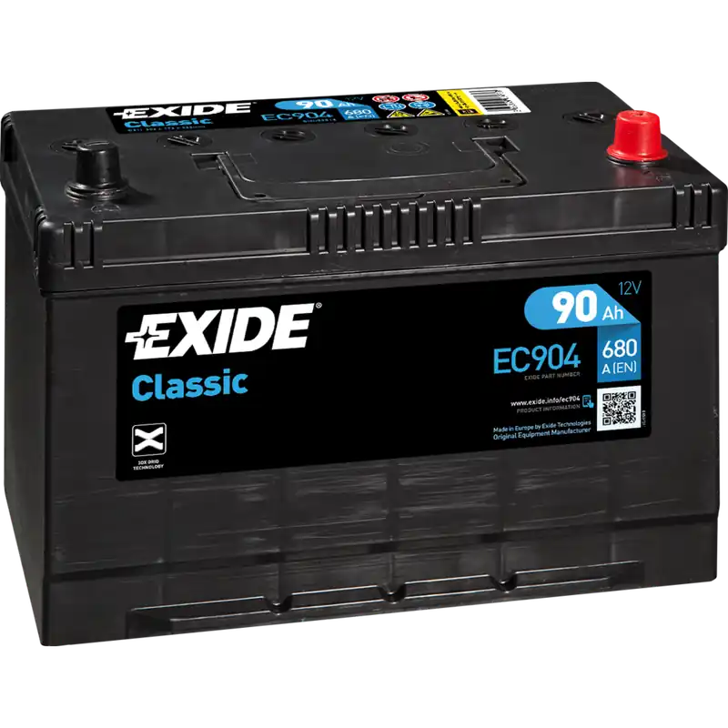 Pago Seguro Batería Exide-Classic EC904 Classic. 12V - 90Ah/680A (EN) Caja D31 - Suscribirse al boletín