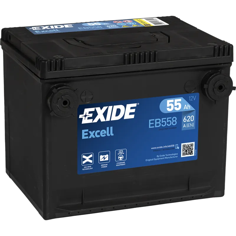 Envío Inmediato Batería Exide EB558 Excell. 12V - 55Ah/620A (EN) Caja G75 - Suscribirse al boletín