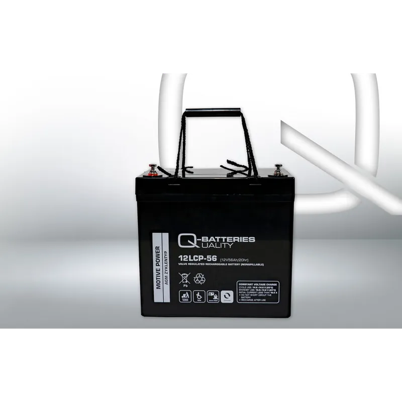 Batería Qbatteries 12LCP-56 Agm Deep Cycle Battery. Tecnología AGM. 12V - 56Ah (229x138x210mm) - Suscribirse al boletín Ordenar Ahora Mismo