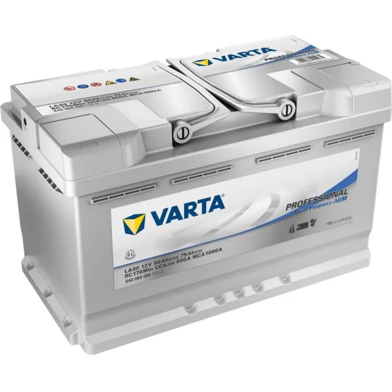 A Buen Precio Batería Varta LA80 Dual Purpose Agm. Tecnología AGM. 12V - 80Ah/800A (EN) 840 080 080 C54 2 Caja L4 - Suscribirse al boletín