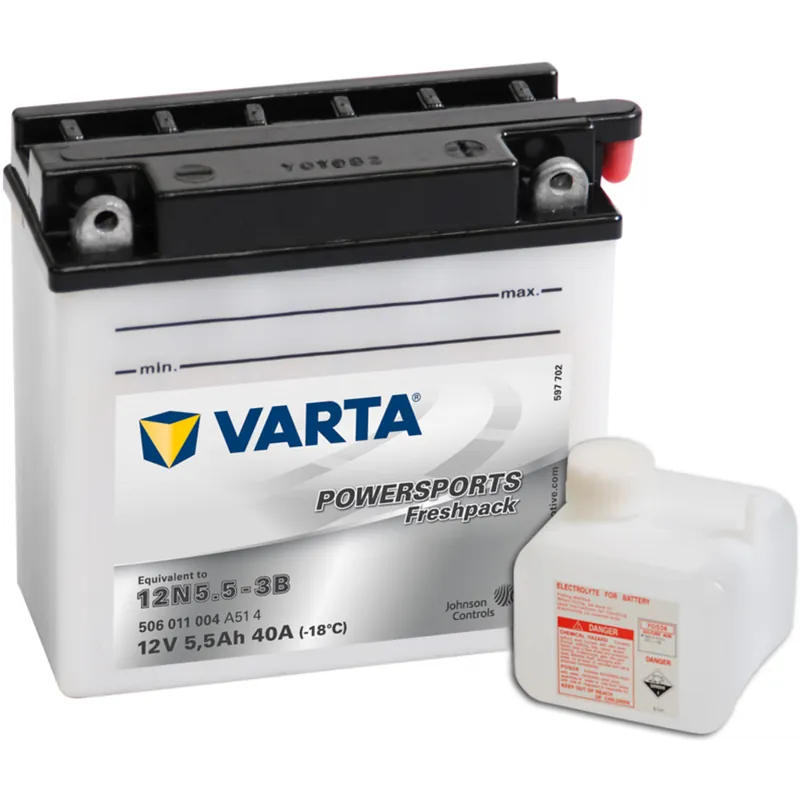 Batería Varta 12N5.5-3B Motocicleta. 12V - 6Ah/40A (EN) (136x61x131mm) - Suscribirse al boletín Oferta Especial