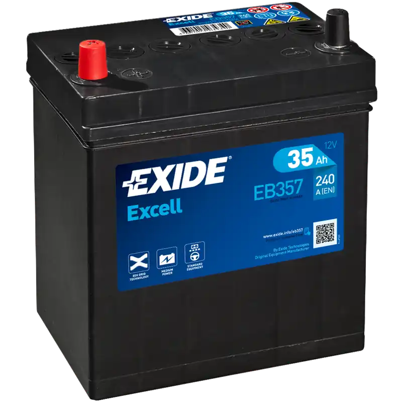 Marca Reconocida Batería Exide EB357 Excell. 12V - 35Ah/240A (EN) Caja B19 - Suscribirse al boletín