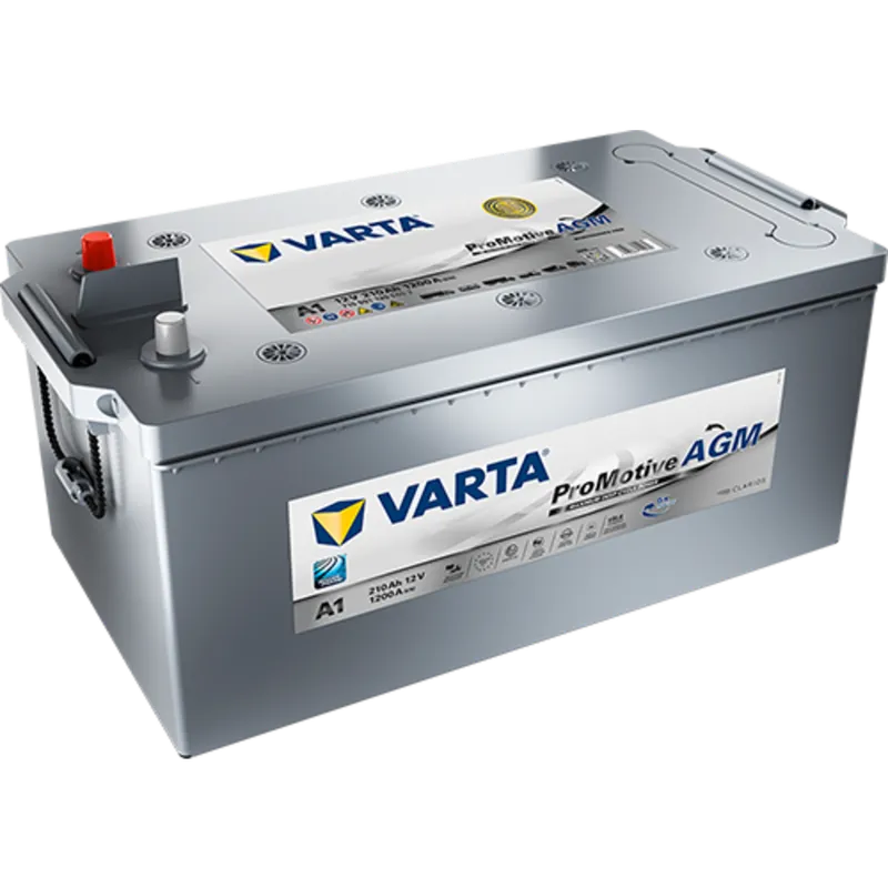 Batería Varta A1 Promotive Agm. Tecnología AGM. 12V - 210Ah/1200A (EN) 710 901 120 E65 2 Caja C - Suscribirse al boletín Popular