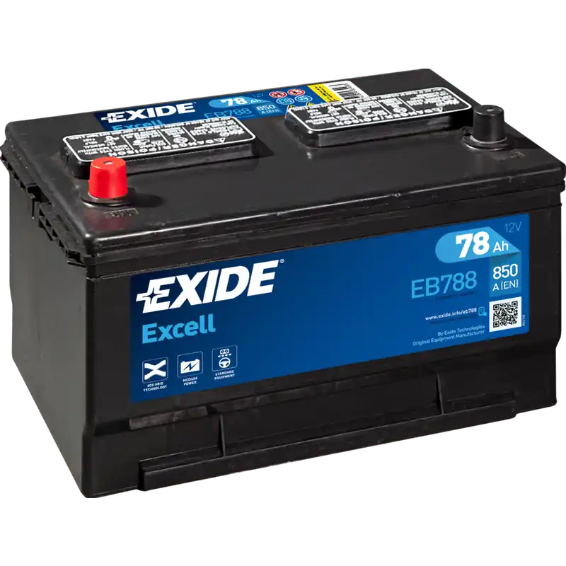Batería Exide EB788. 12V - 78Ah/850A (EN) (306x192x192mm) - Suscribirse al boletín Garantía De Devolución De Dinero
