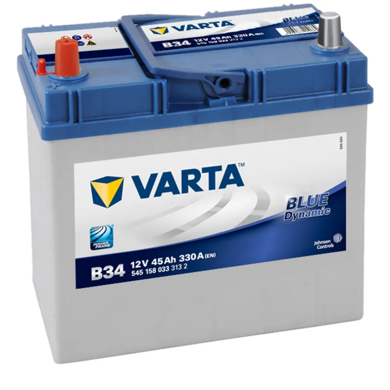 Batería Varta B34 Blue Dynamic. 12V - 45Ah/330A (EN) 545 158 033 313 2 Caja B24 - Suscribirse al boletín Oferta Limitada