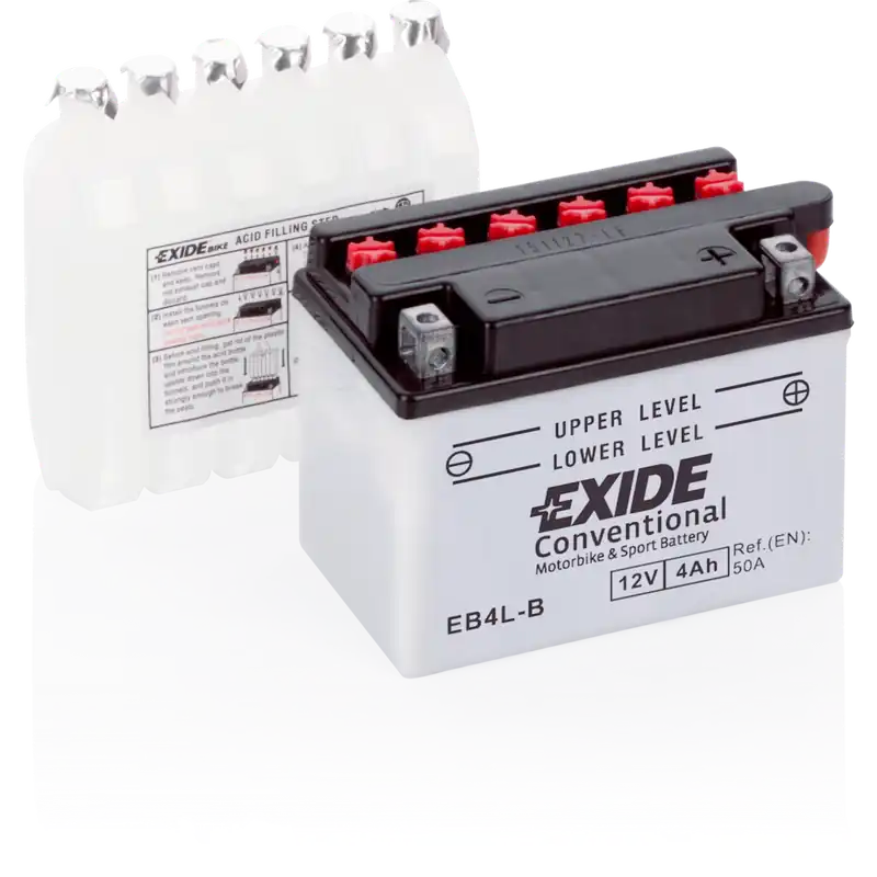 Comprar En Línea Batería Exide EB4L-B Moto 12V Conventional. 12V - 4Ah/50A (EN) (120x70x95mm) - Suscribirse al boletín