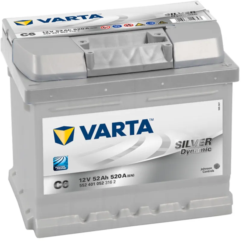 Batería Varta C6 Silver Dynamic. 12V - 52Ah/520A (EN) 552 401 052 316 2 Caja LB1 - Suscribirse al boletín No Te Lo Pierdas