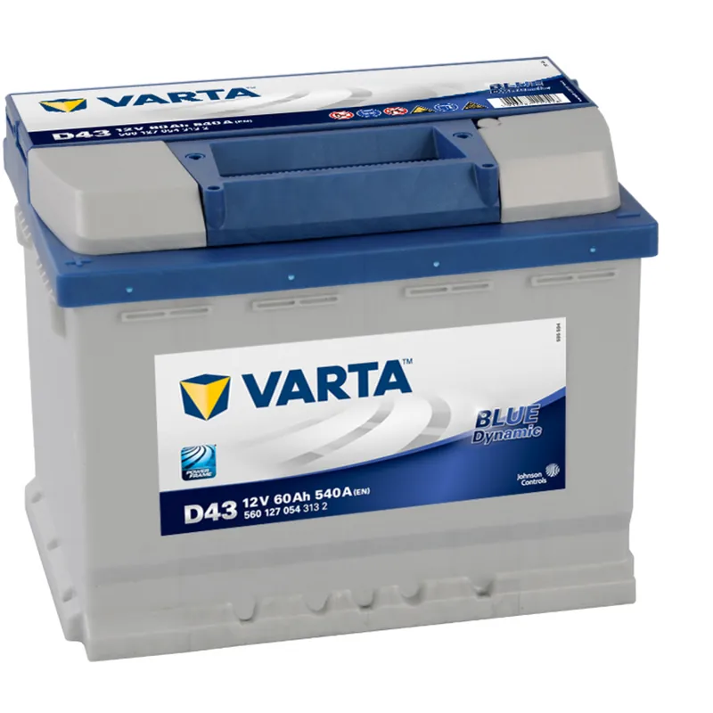 Batería Varta D43 Blue Dynamic. 12V - 60Ah/540A (EN) 560 127 054 313 2 Caja L2 - Suscribirse al boletín Últimas Unidades