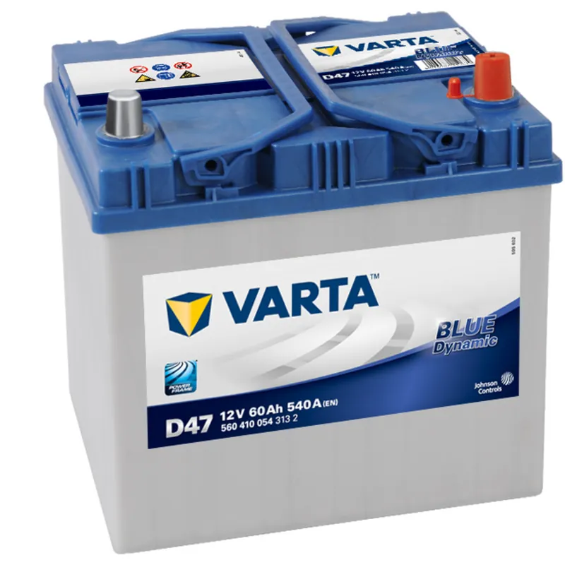 Batería Varta D47 Blue Dynamic. 12V - 60Ah/540A (EN) 560 410 054 313 2 Caja D23 - Suscribirse al boletín Última Versión