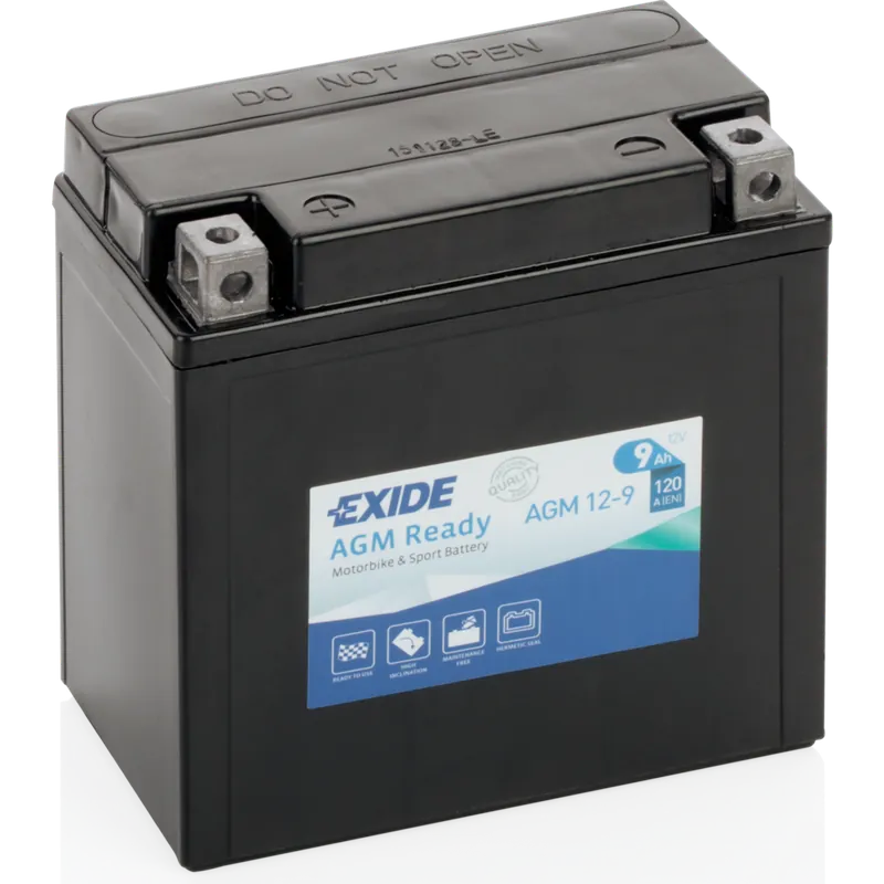 Descuento Batería Exide AGM12-9 Moto 12V Agm Ready. Tecnología AGM. 12V - 9Ah/120A (EN) (135x75x140mm) - Suscribirse al boletín