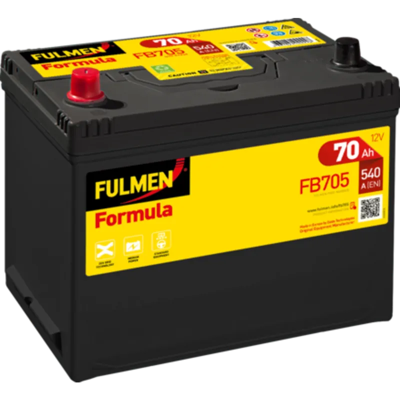 Batería Fulmen FB705 Formula. 12V - 70Ah/540A (EN) Caja D26 - Suscribirse al boletín Oferta Especial
