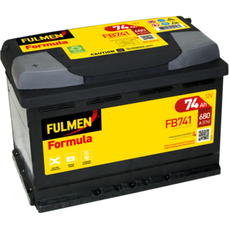 Batería Fulmen FB741 Formula. 12V - 74Ah/680A (EN) Caja L3 - Suscribirse al boletín Envío Exprés