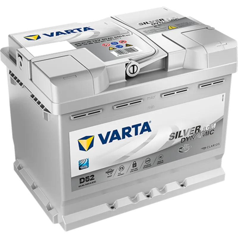 Batería Varta D52 Silver Dynamic Agm. Tecnología AGM. 12V - 60Ah/680A (EN) 560 901 068 D85 2 Caja L2 - Suscribirse al boletín Oferta De Temporada