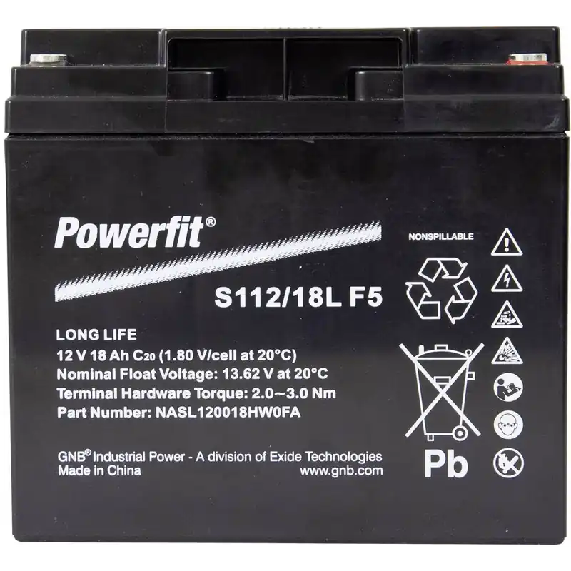 Batería Exide S112/18L Powerfit. Tecnología AGM. 12V - 18Ah (182x77x168mm) - Suscribirse al boletín Marca Reconocida