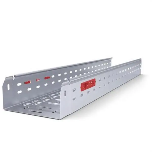 Oferta Limitada Bandeja de chapa perforada y embutida Pemsaband® One para conducción de cableado de cargas medias y ligeras, 100x400mm con sistema de protección PG