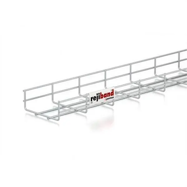 Bandeja de rejilla Rejiband altura 60 mm y ancho 150 mm con borde de seguridad, en acero, acabado electrocincado EZ Rebajas