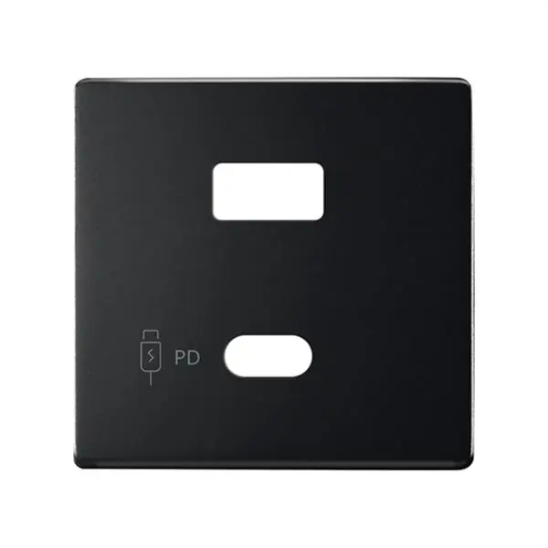 Última Oportunidad Placa SIMON 82 CONCEPT doble cargador USB C+A QUICKCHARGE negro mate