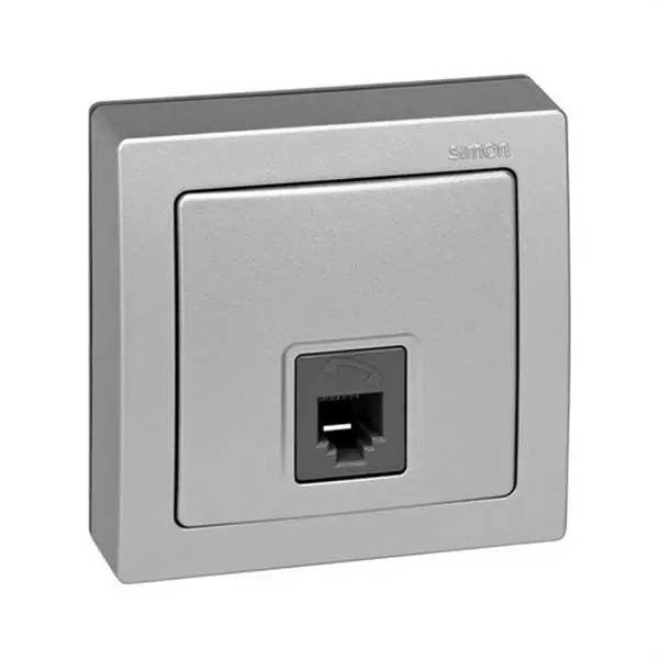 Toma teléfono SIMON 73 LOFT RJ-12 aluminio Última Versión