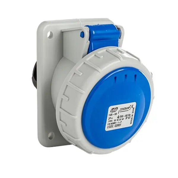 Precio Económico Base empotrar estanca inclinada IP67 2 polos + toma tierra 220V 16A 6h