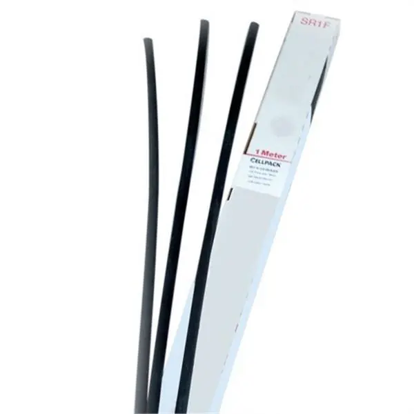 Precio Bajo Tubo termoretractil pared delgada sin adhesivo SR1F 12,7-6,4 negro en tiras de 1m (Caja 10 tiras)