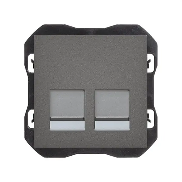 Toma RJ45 doble SIMON 270-EMPOTRAR con conector titanio Solo Hoy