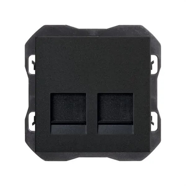 Toma RJ45 doble SIMON 270-EMPOTRAR con conector negro mate Mejor Precio