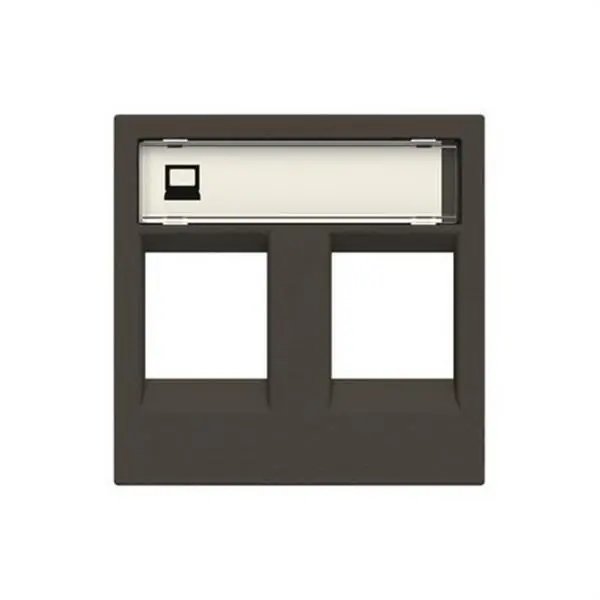 Certificado Tapa con ventana para 2 conectores telefonía/informática Zenit antracita