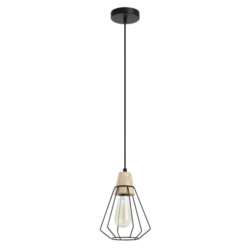 Envío Exprés Lampara suspendida Exo Lighting Elga 684A-G05X1A-02 Negro
