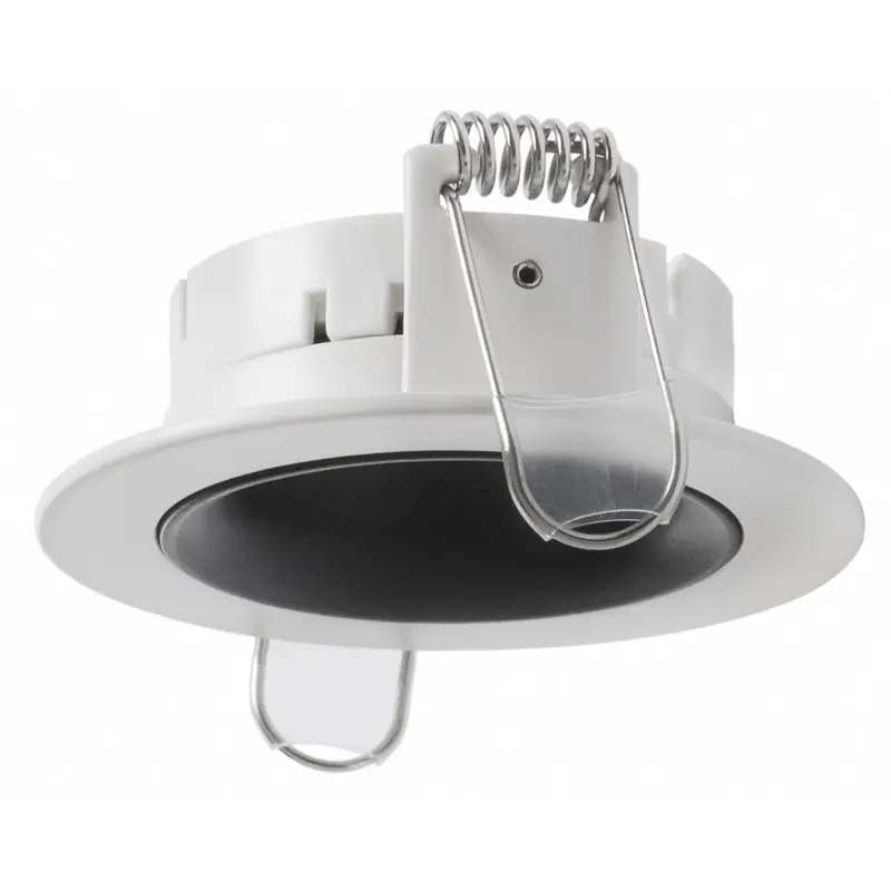 Precio Económico Empotrable redondo Fijo de techo Indeluz Nok1 D01H-823-01 Blanco-Negro